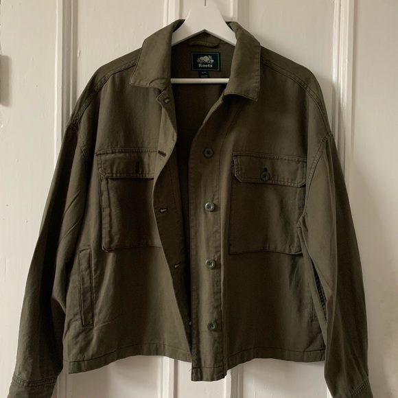 Green trendy jacket Roots size S - Picture 3 of 3